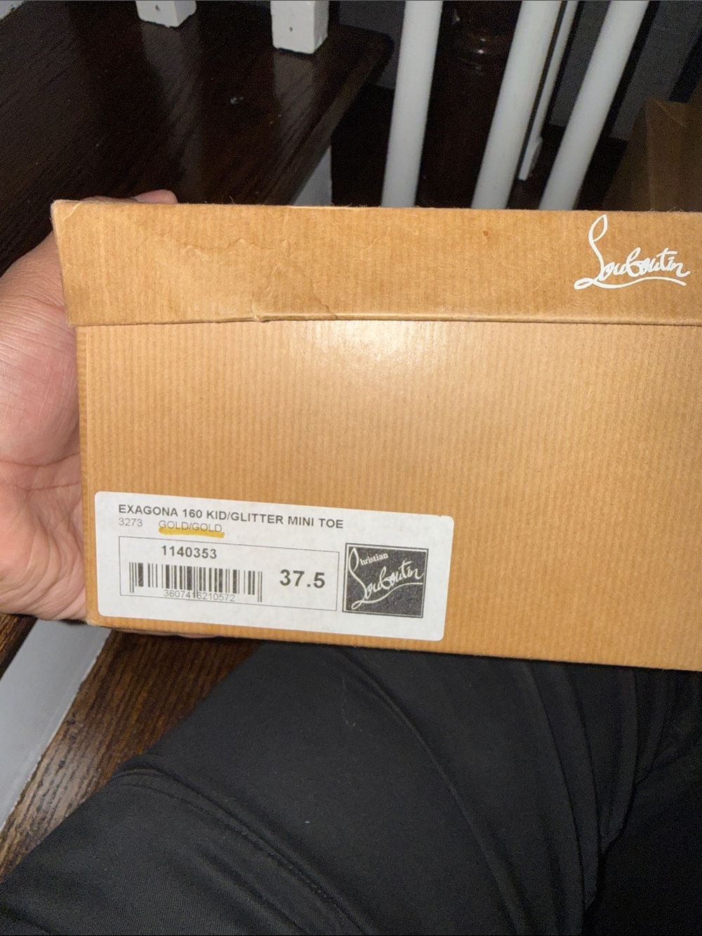 Christian Louboutin Gold Metallic T-Strap Peep-Toe Heels - Picture 4 of 4